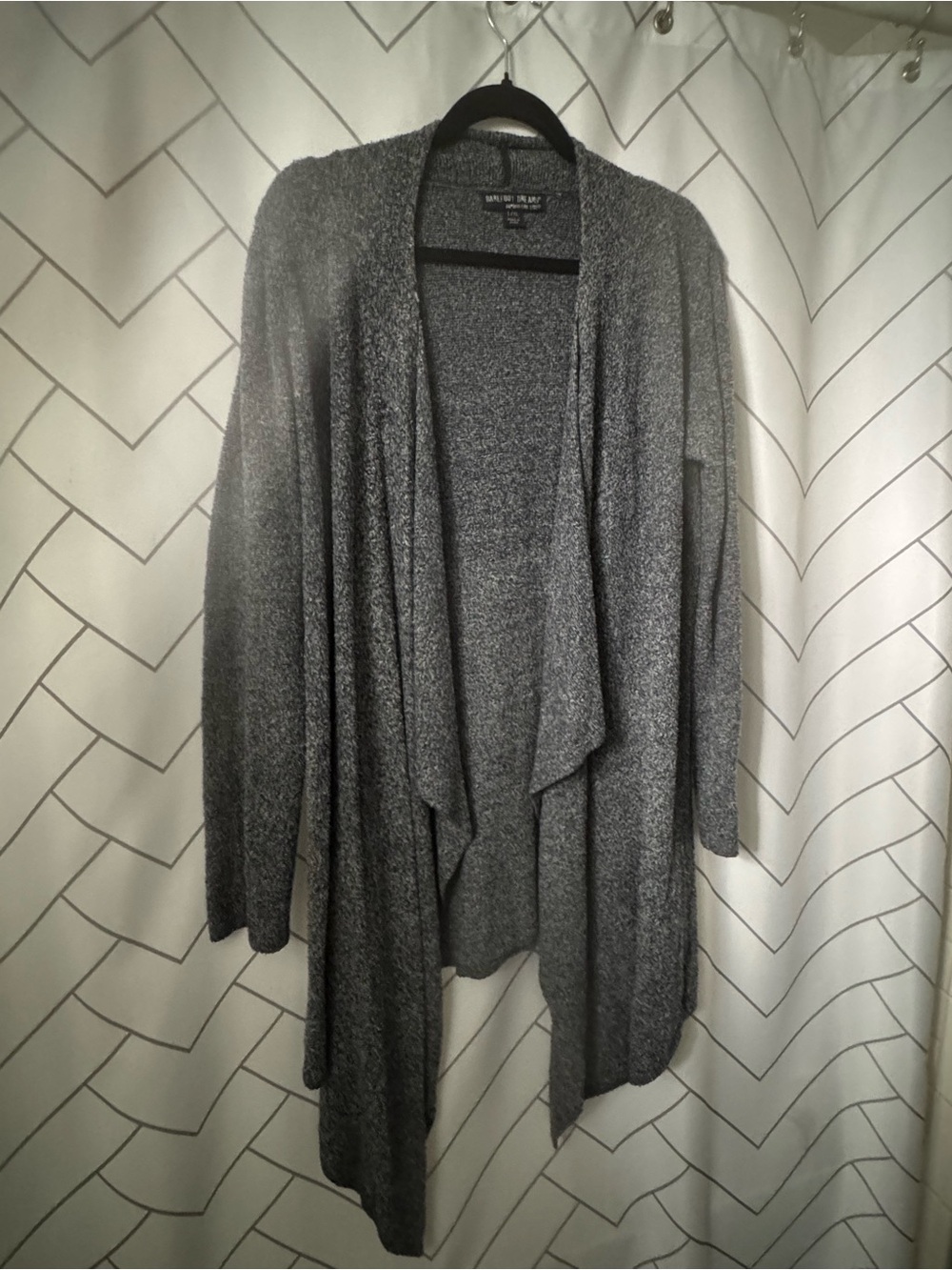 Barefoot Dreams Women's Gray Open-Front Draped Cardigan